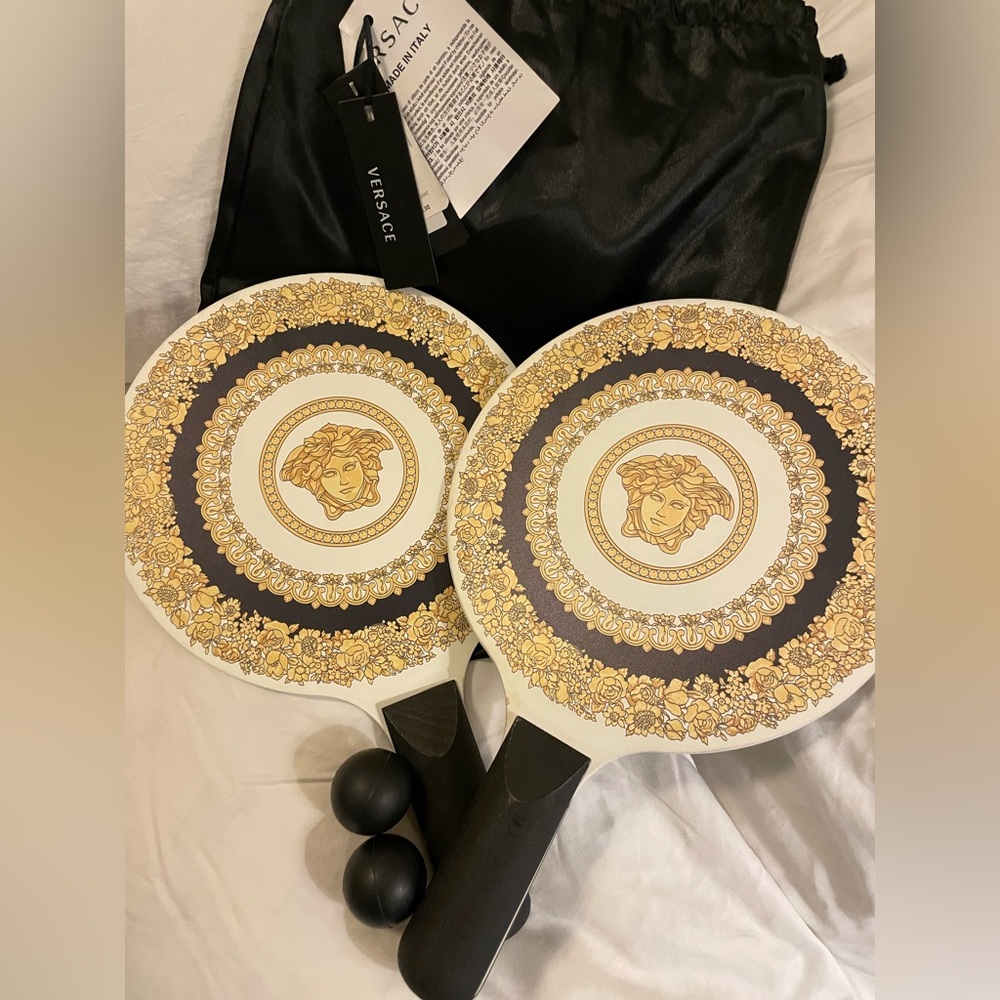 Versace Gold and Black Medusa Paddle Set NWT
